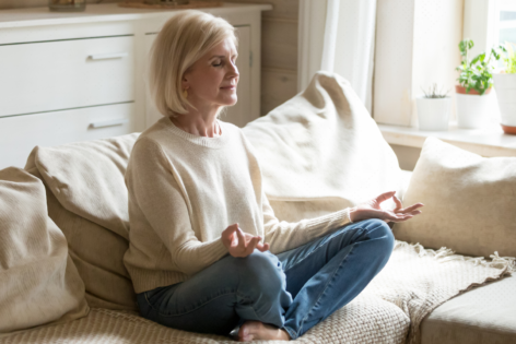 woman meditating