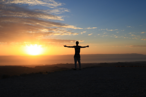 Man at sunset